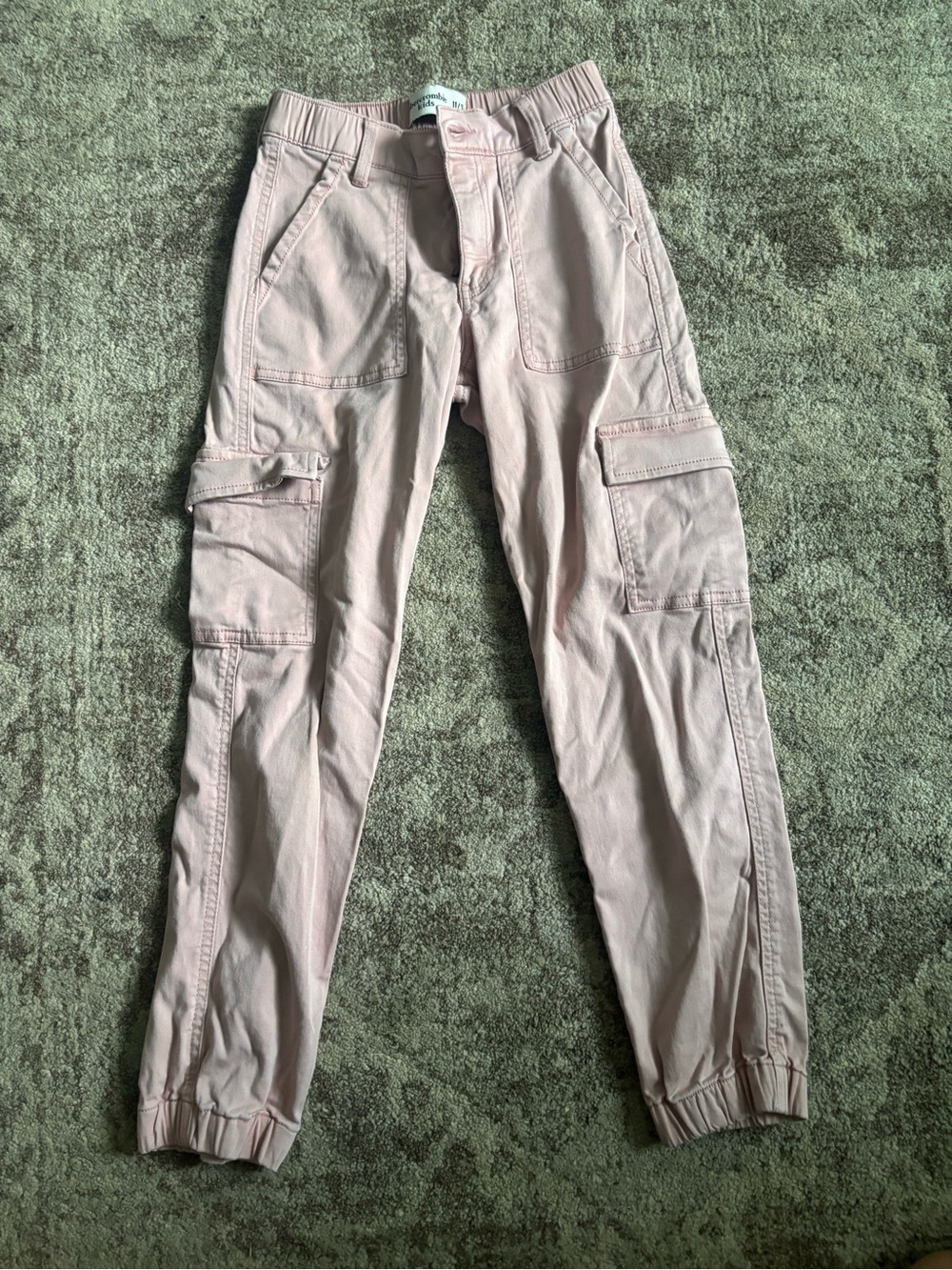 abercrombie kids Light Pink Cargo-Style Joggers